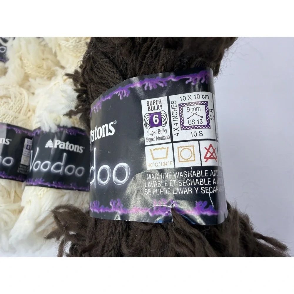 Patons Voodoo Yarn Lot Of 12 - 11 Fleece 1 Earth Acrylic Nylon‎ Blend 50g Each